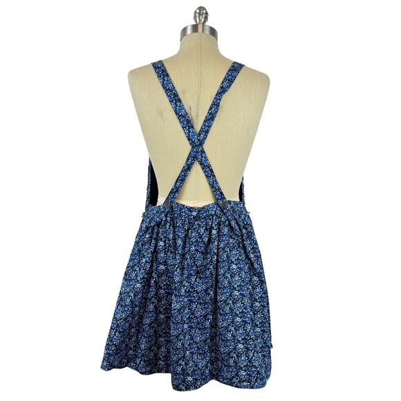 Free People Petunia Dainty Floral Mini Overall Western Dress Open Back Boho (M) - Picture 4 of 11